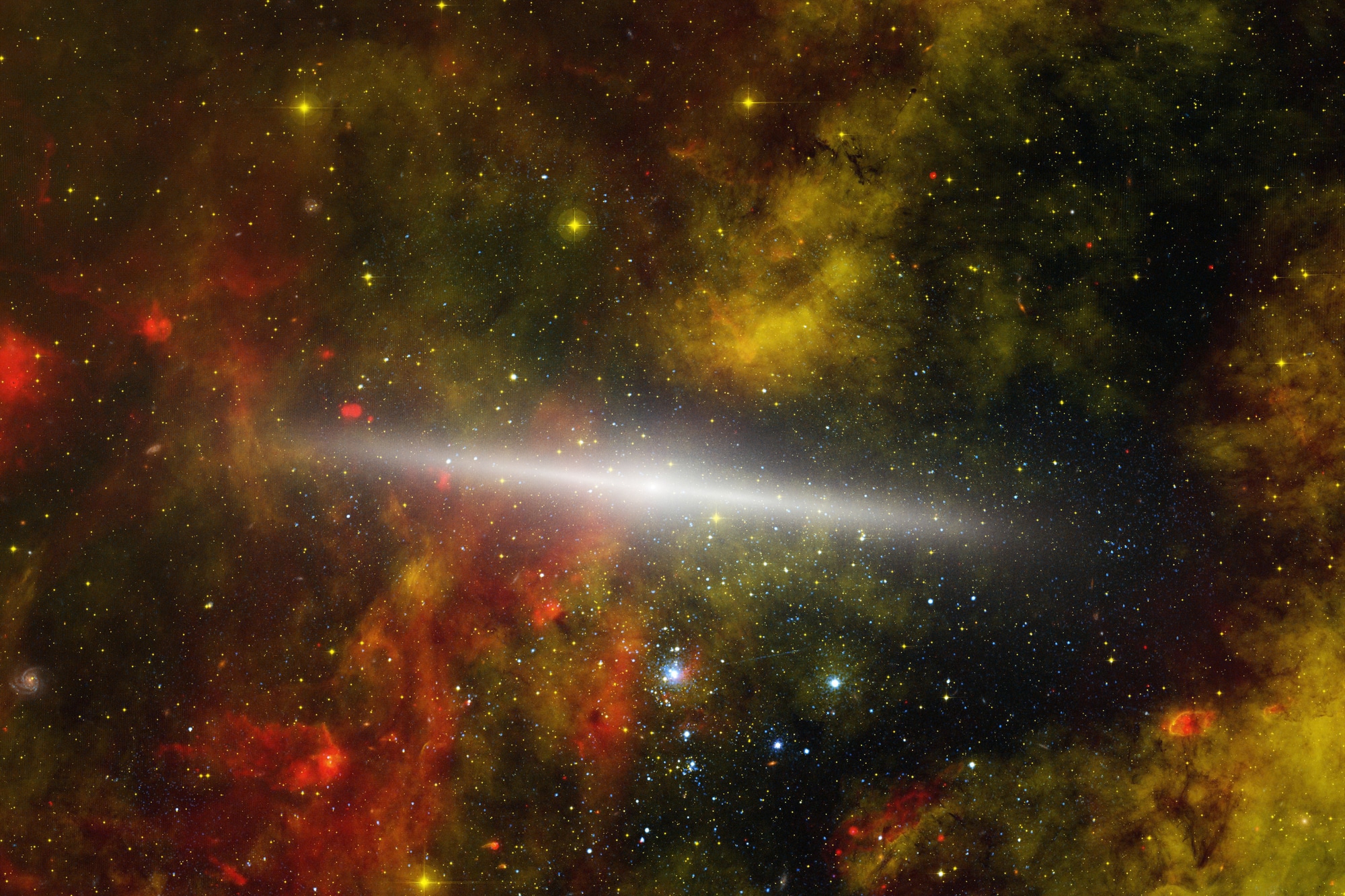 Light from stars travels through space